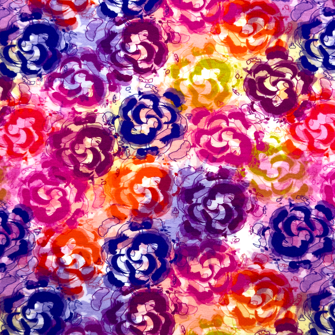 Rosor (Design.B) - Viscose Jersey.