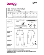 Burda 5703 - Dam -  Eleganta Byxor.