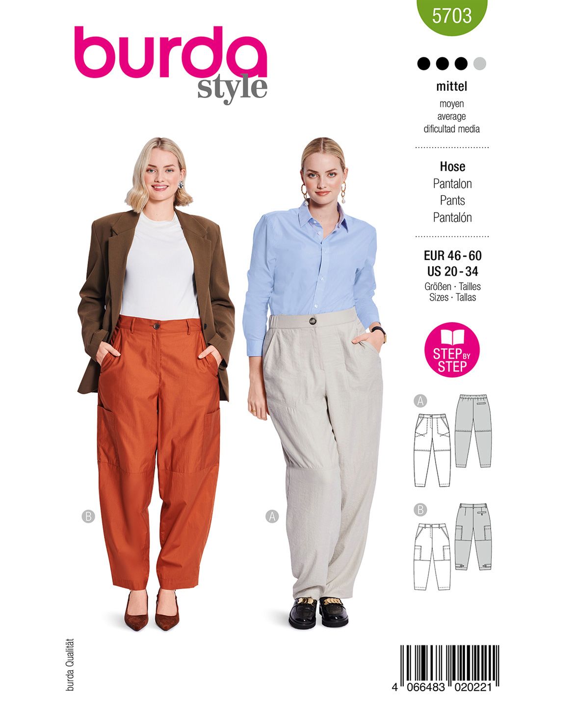 Burda 5703 - Dam -  Eleganta Byxor.