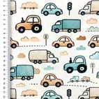 Truck's And Car's (Design.C) - Trikåtyg