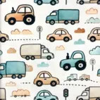 Truck's And Car's (Design.C) - Trikåtyg