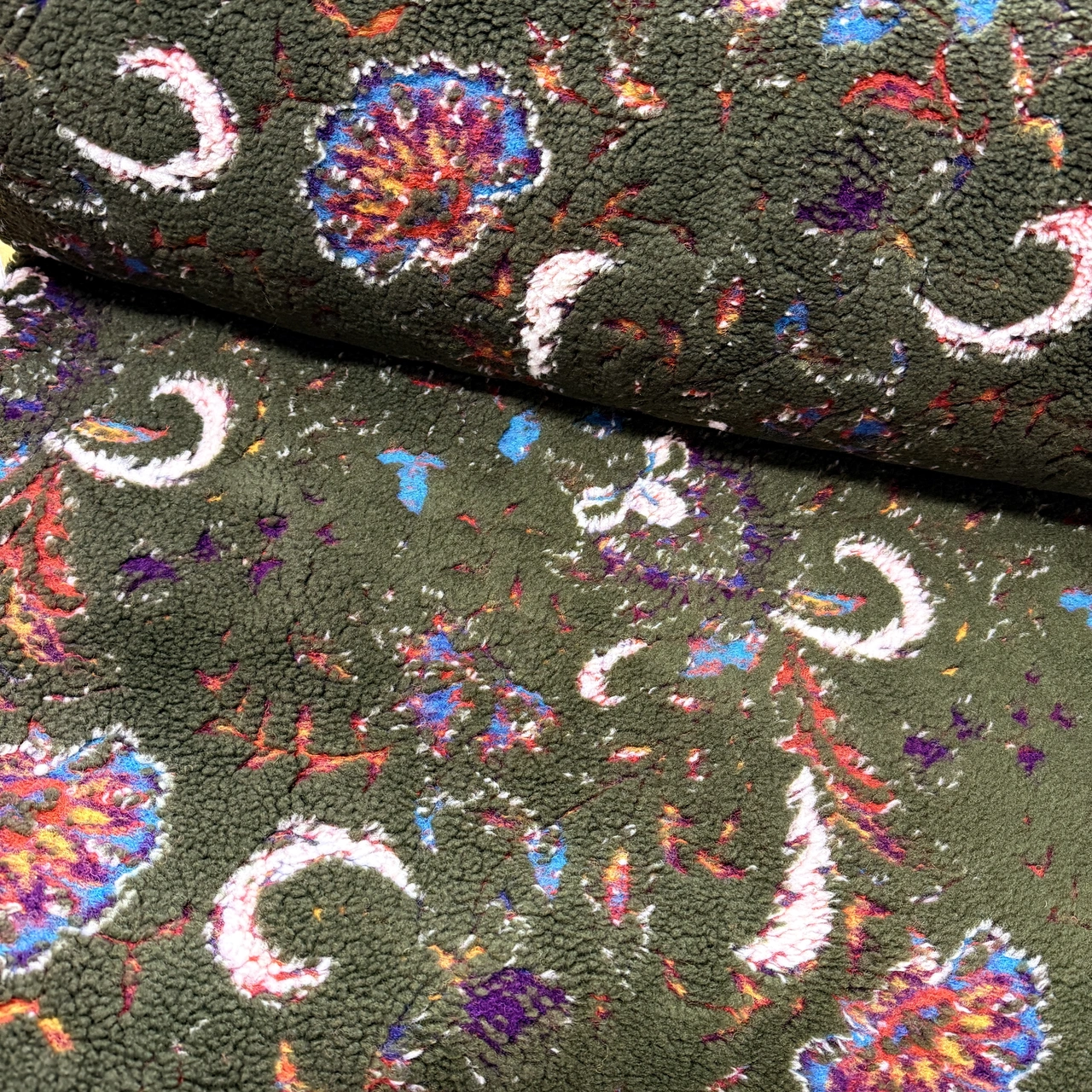 Dolores,grön - Fuskpäls/Teddy