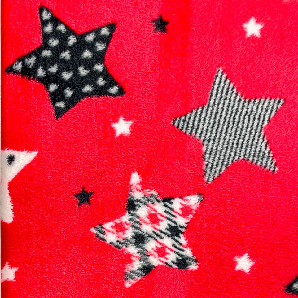 Stars Pied De Poule RED - Fleece