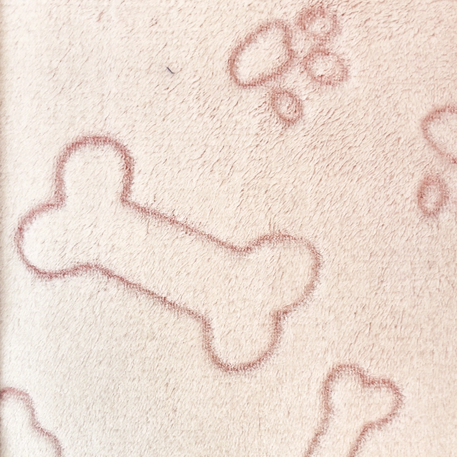 Dog Paws And Bones / Light Pink- Fleece