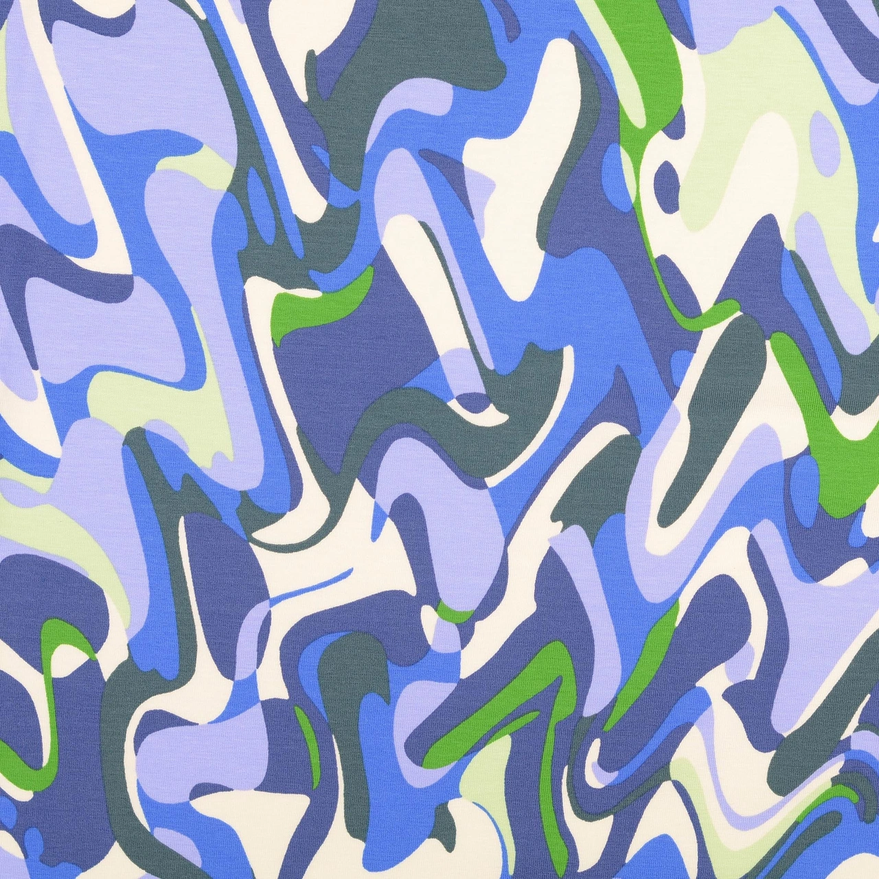 Pia, blå - Trikåtyg