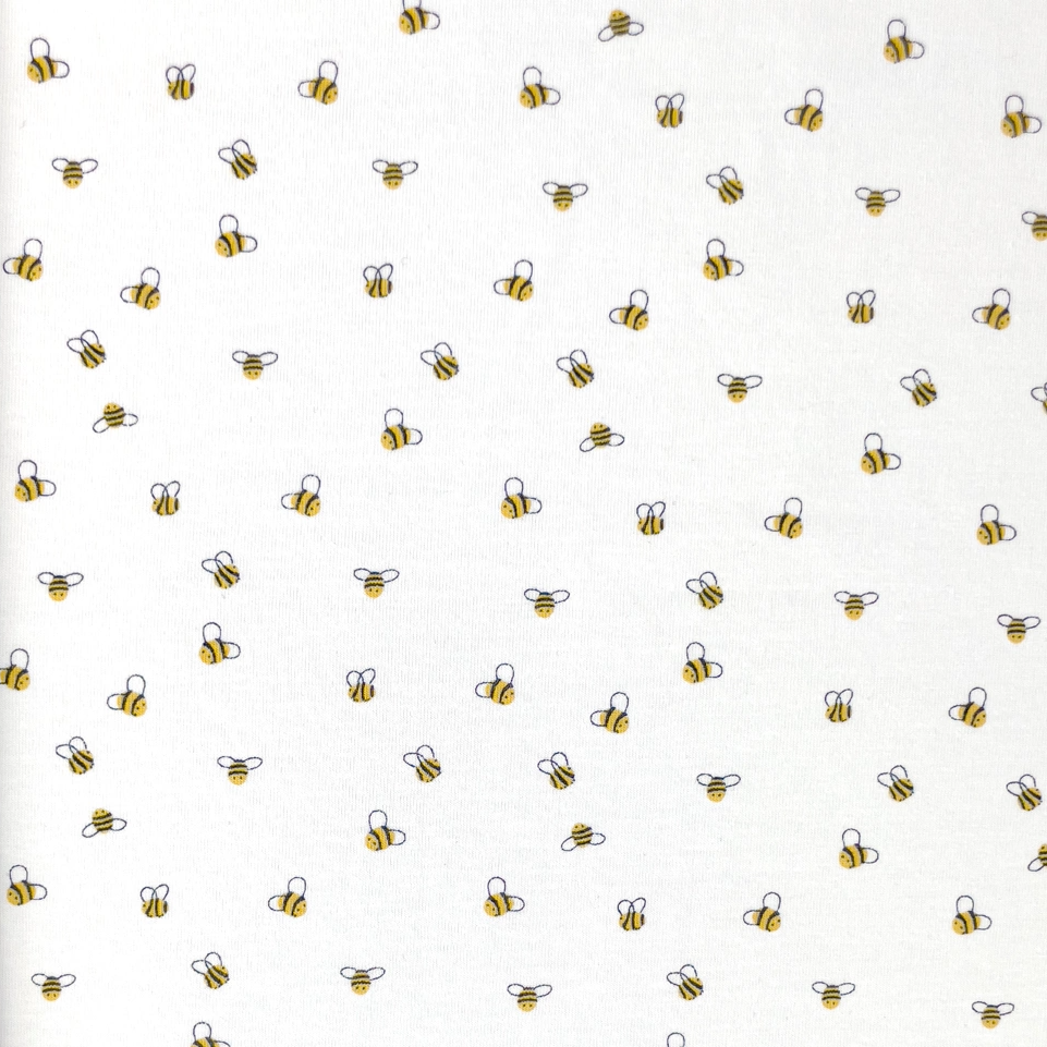 Mini Bee / white - Trikåtyg
