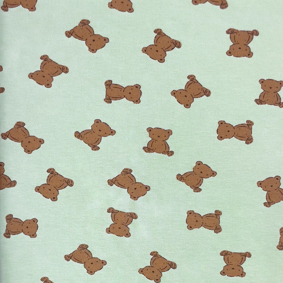 Mini Bears  / light mint - Trikåtyg