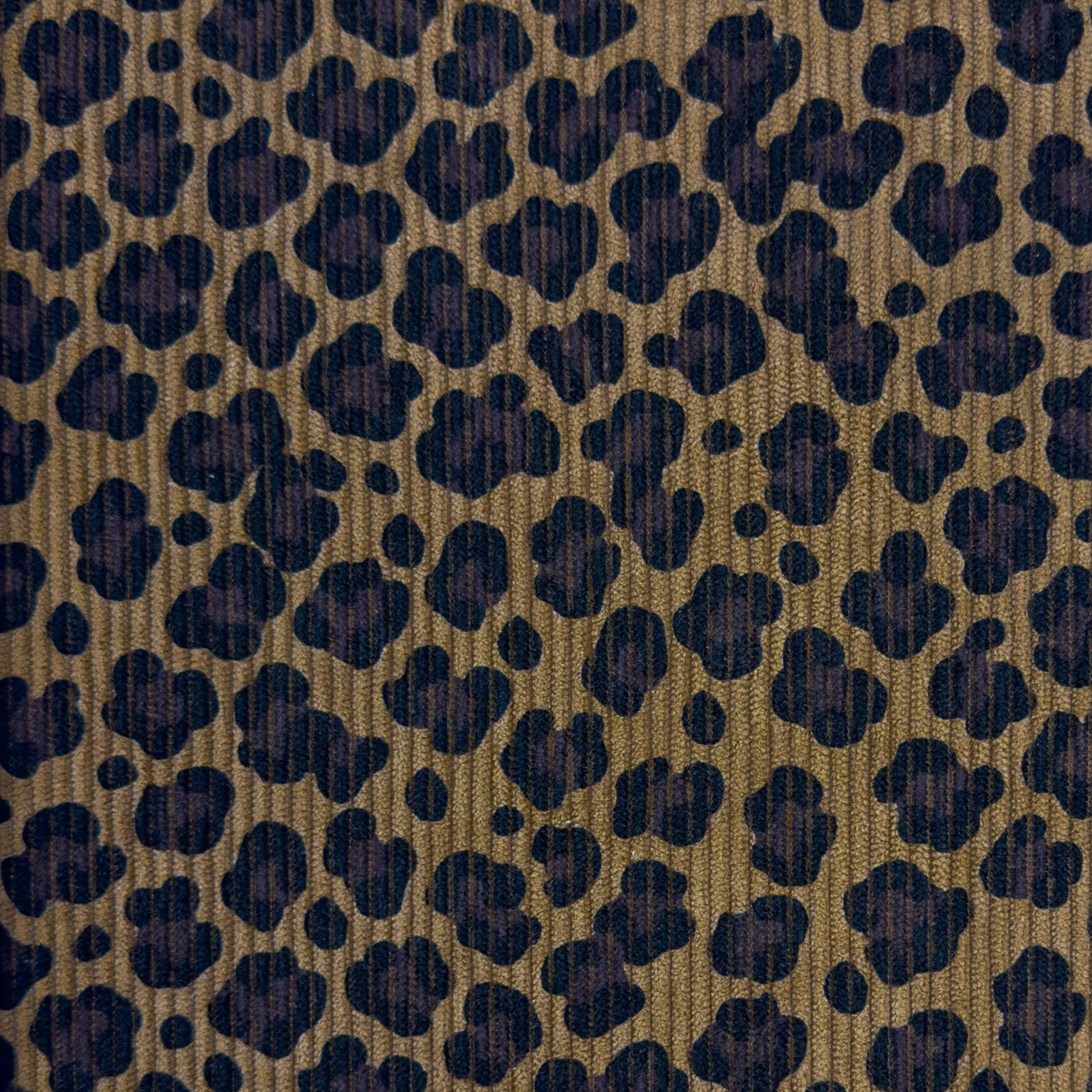 Leopard / Taupe - Ribbed cord