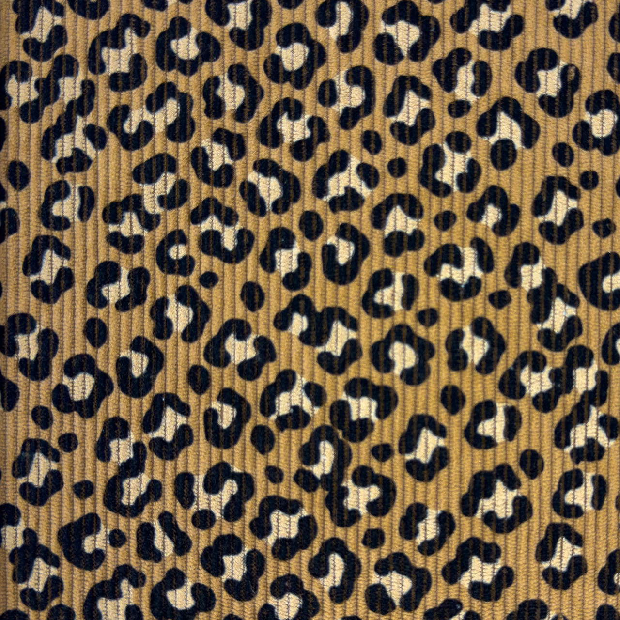 Leopard / Sand - Ribbed cord