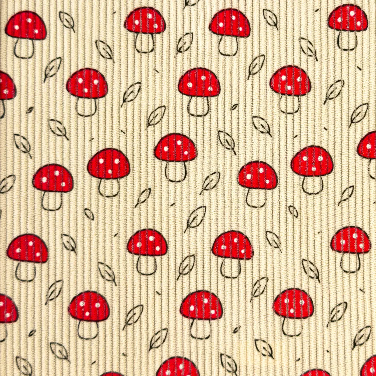 Little Mushrooms / Light Sand - Rib cord