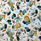 Lion, petrol - Jersey fabric