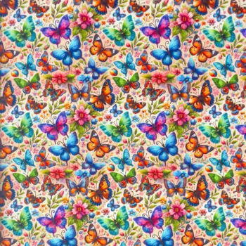 Fun Butterflies - bomullspoplin