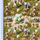 Jungle Friends Ballons - bomullspoplin