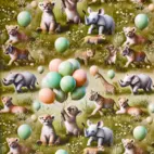 Jungle Friends Ballons - cotton poplin