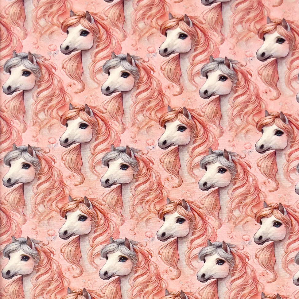 Horses And More - bomullspoplin