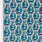 Fun And Games, Blue Monster - bomullspoplin