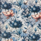 Dreamy Flowers - Digitaltryckt Muslin tyg