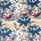 Dreamy Flowers, Beige - Digitaltryckt Muslin tyg