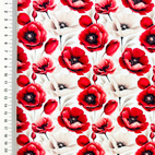 Botanical, Red - Trikåtyg