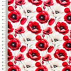 Botanical, Red - Trikåtyg