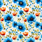 Botanical, Blue - Jersey fabric