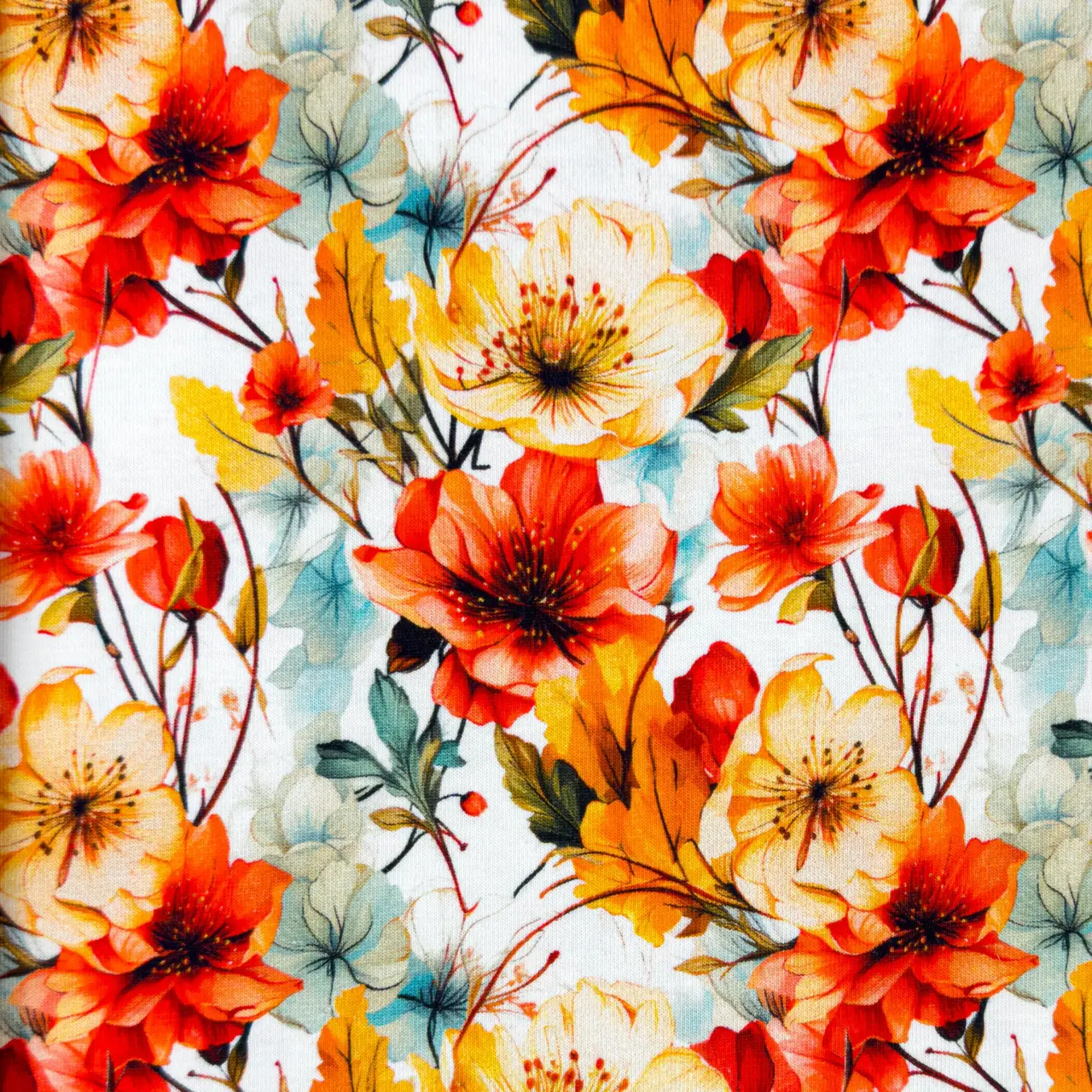 Botanical, Orange - Trikåtyg