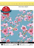Körsbärs blom - Crepad viscose jersey