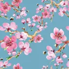 Körsbärs blom - Crepad viscose jersey