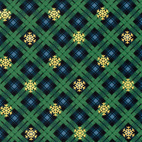 SnowFlakes, Green - Flanell