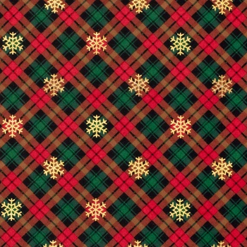 SnowFlakes, Red - Flanell