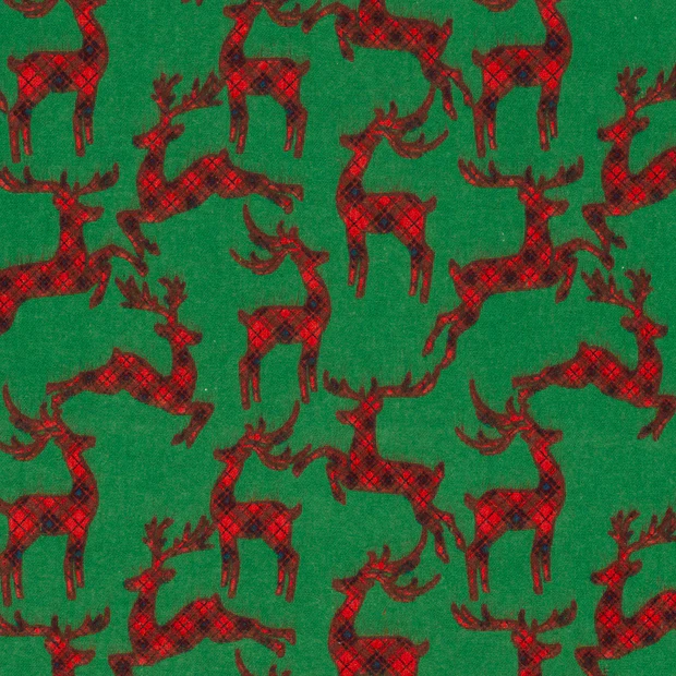 Deer, Green - Flanell