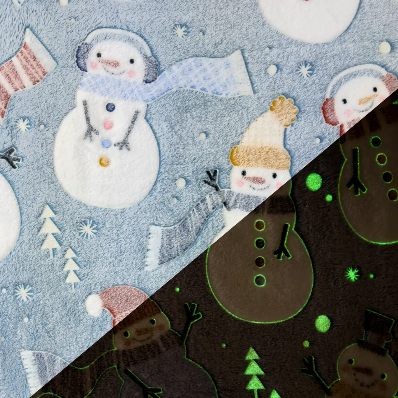 Snögubbe - Fleece Glow in the dark.