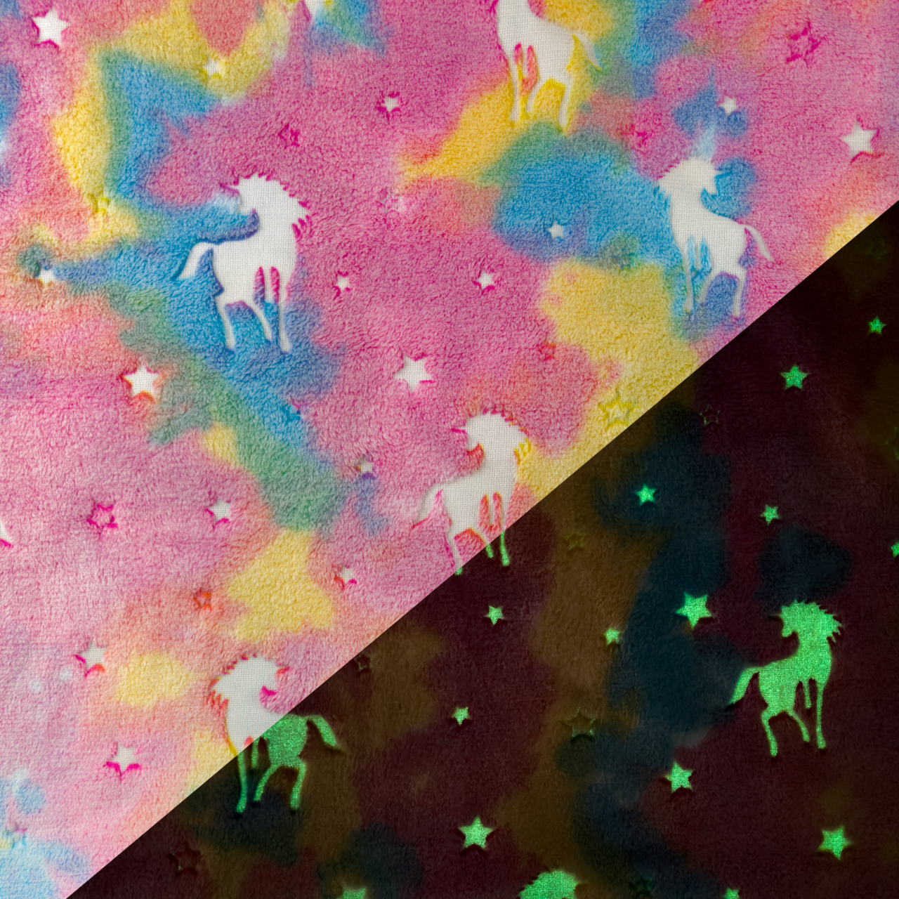 Rainbow Horse - Fleece Glow in the dark.