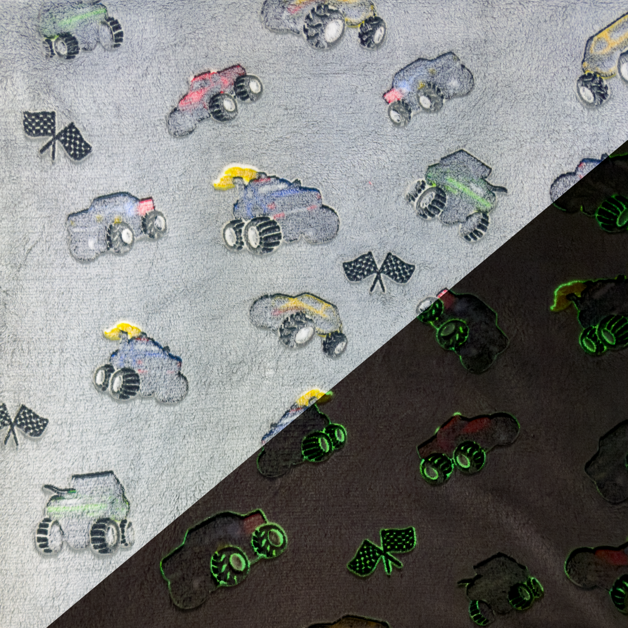 Monster Truck - Fleece Glow in the dark.