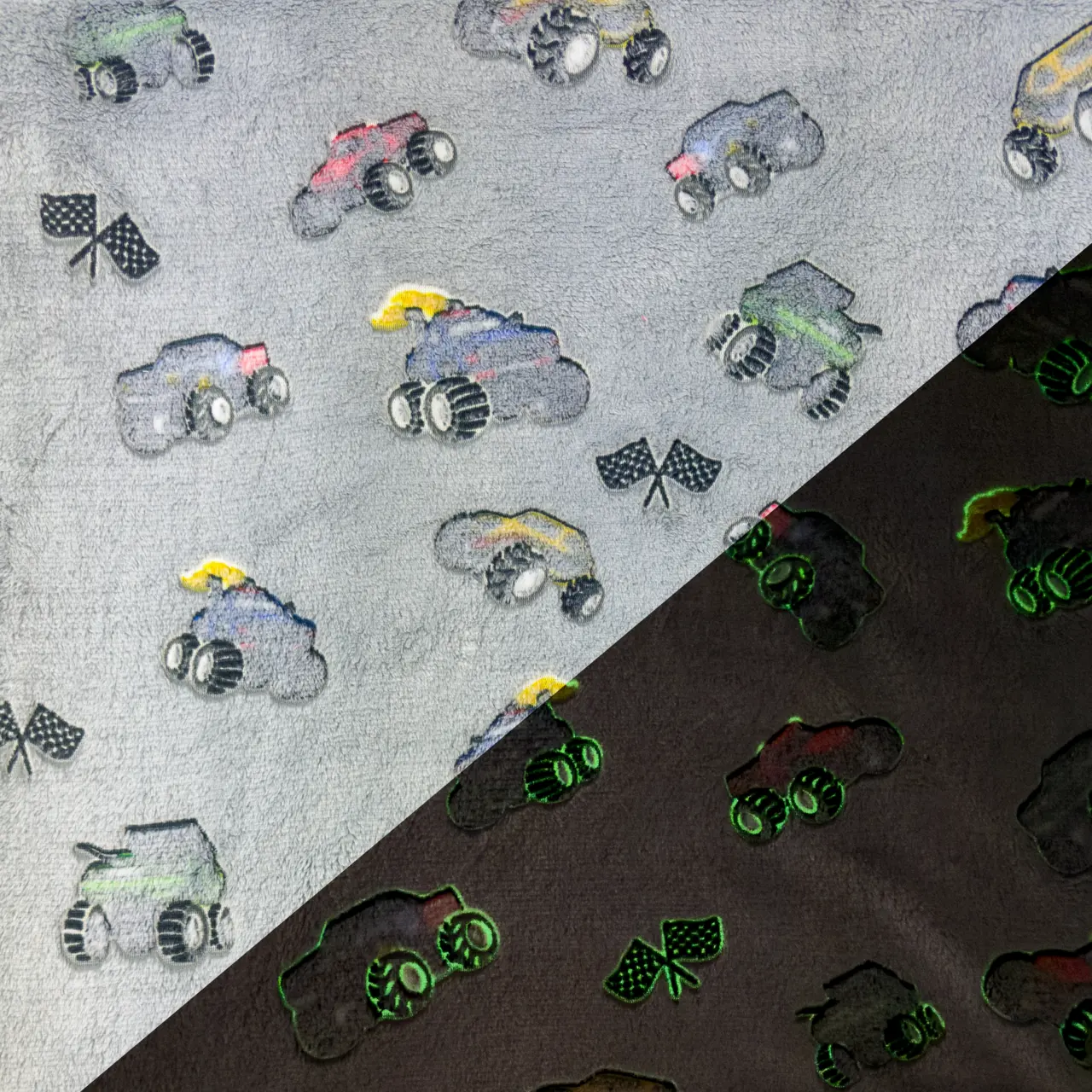 Monster Truck - Fleece Glow in the dark.