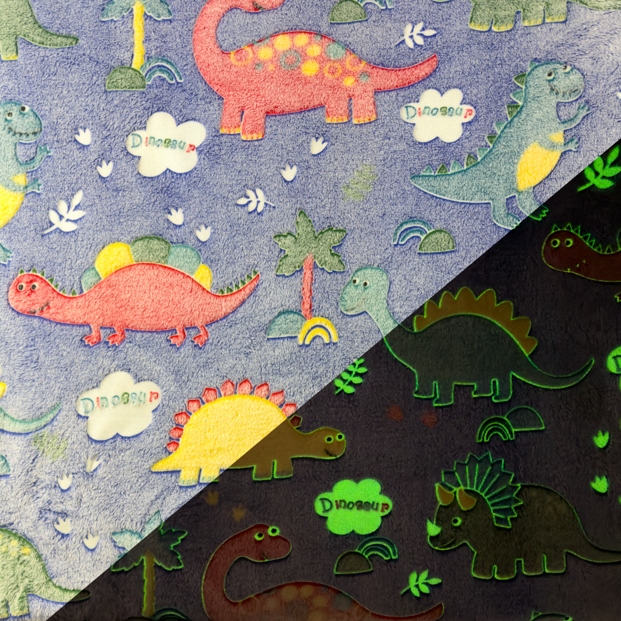 Dino - Fleece Glow in the dark.