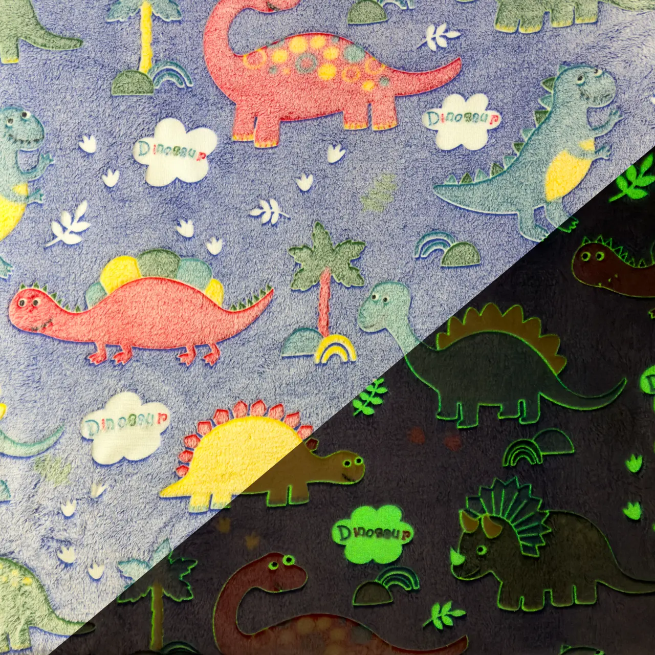 Dino - Fleece Glow in the dark.