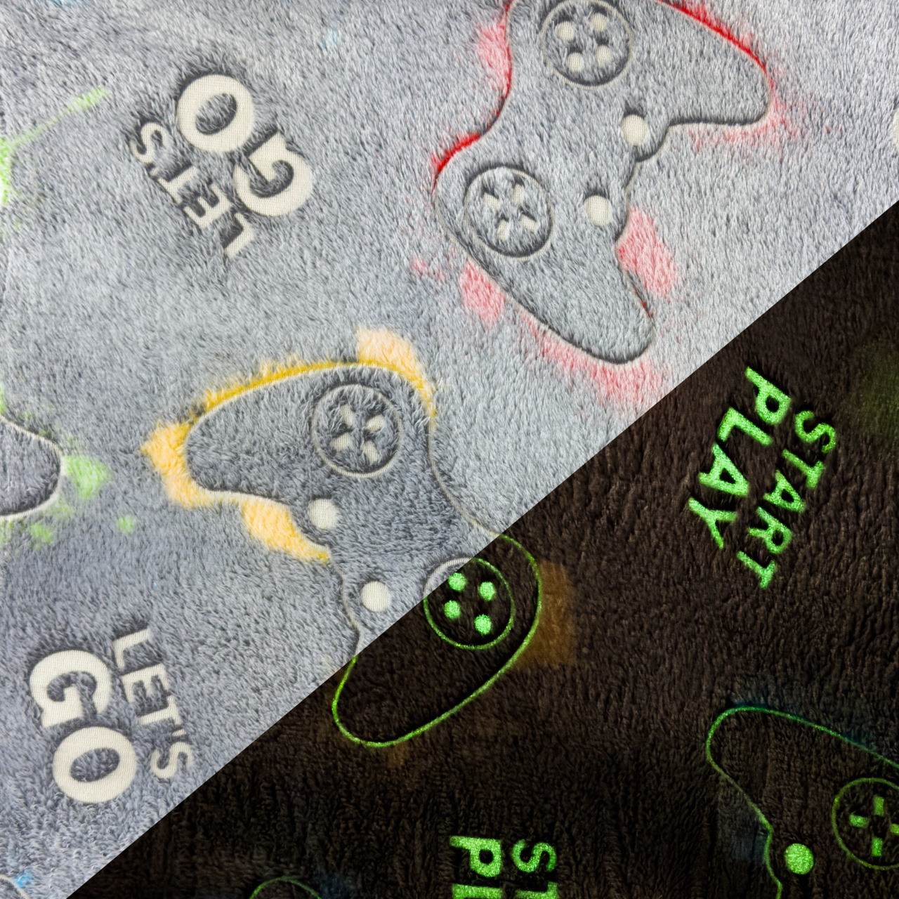 Let's Play - Fleece Glow in the dark.