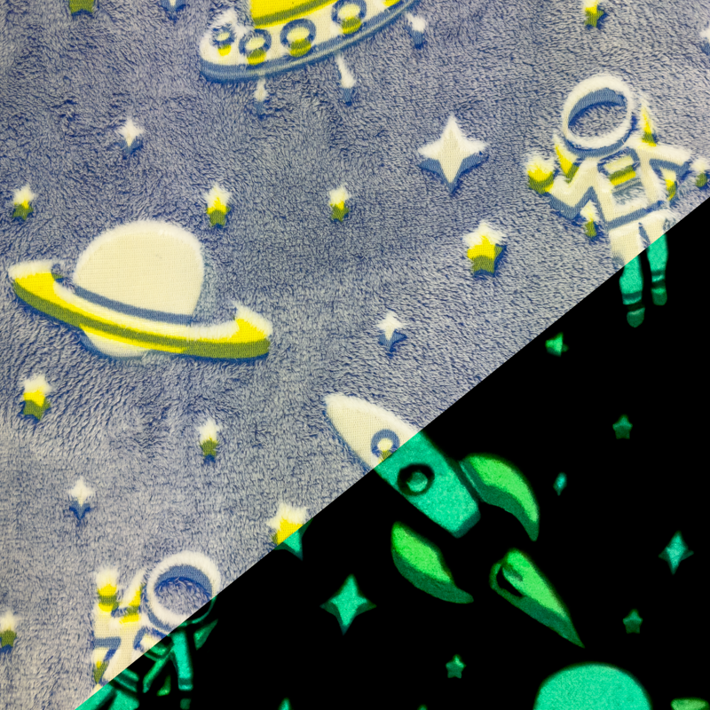 Space Blue - Fleece Glow in the dark.