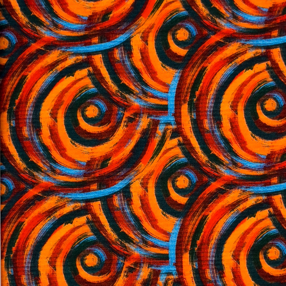 Abstract Drawing, Orange - Trikåtyg