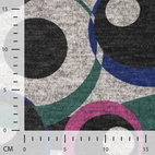 Stickat - Cirklar, cerise/grön