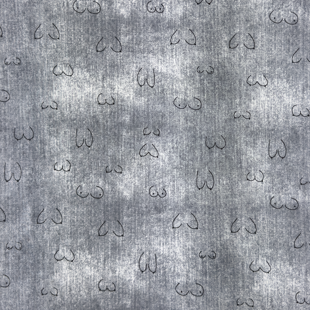 Boobies, Grey - Trikåtyg