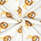 Tigers, White - Jersey fabric