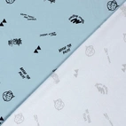 Letters, Baby Blue - Trikåtyg