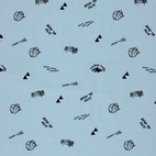 Letters, Baby Blue - Trikåtyg