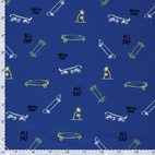 Skateboards, Cobalt - Trikåtyg