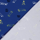 Skateboards, Cobalt - Trikåtyg