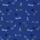 Skateboards, Cobalt - Trikåtyg