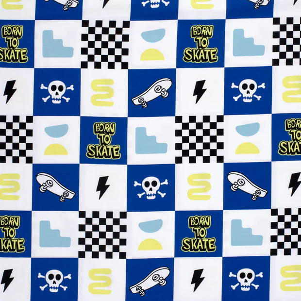 Born To Skate, White - Trikåtyg