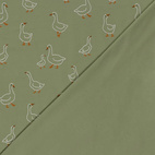 Ducks, Olive Green - Trikåtyg